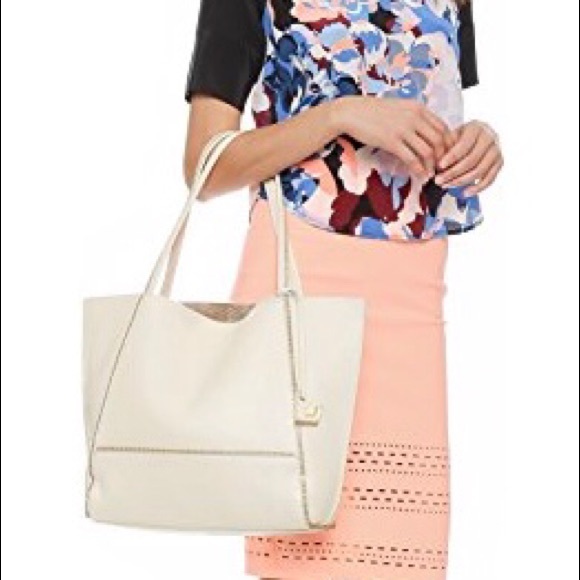 Botkier Handbags - Botkier Soho Angora/Rose Gold Leather Tote